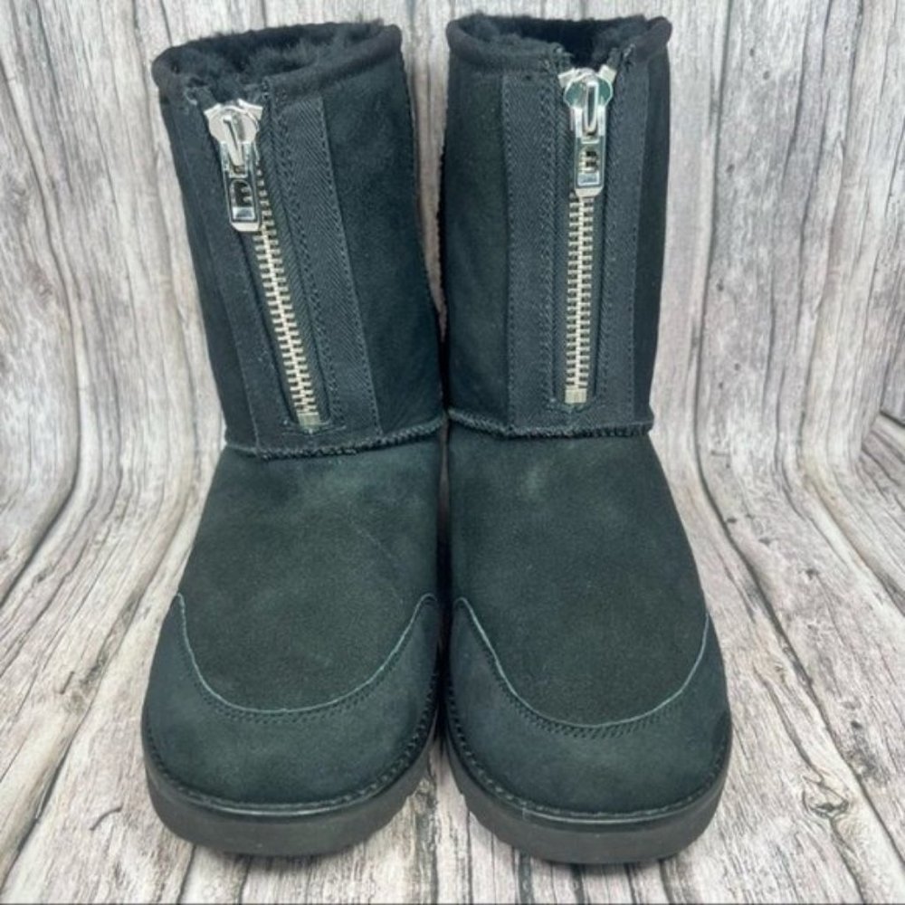 UGG Classic Short Zip Phillip Lim Black Suede Sheepskin Boots Women's Size 9.5 - Picture 8 of 8